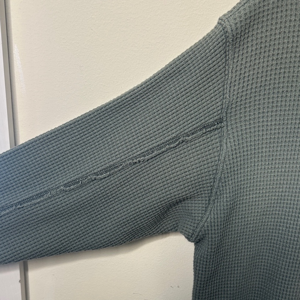 Aerie Grey Green Waffle Knit Crewneck - Picture 5 of 6